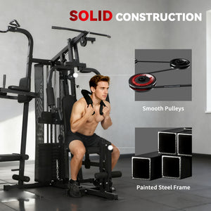 Station de musculation multifonction avec charge ajustable de 152 lb