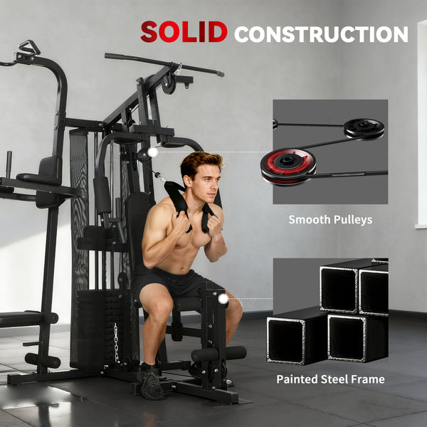 Station de musculation multifonction avec charge ajustable de 152 lb