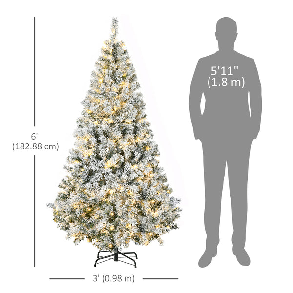 Sapin de Noël artificiel de 6 pieds pré-éclairé  avec lumière LED blanc chaud