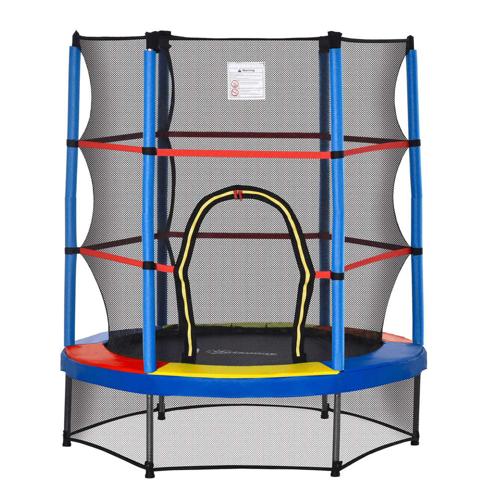 4.6-foot trampoline with safety net, multicoloured