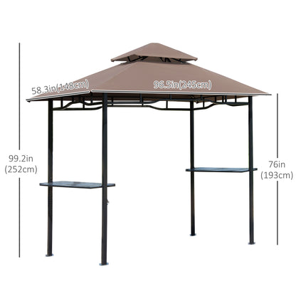 8' x 5' BBQ Tent with Two Tier Canopy for Outdoor Sun Shade