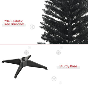 Sapin de Noël artificiel noir de 5 pieds en forme de crayon