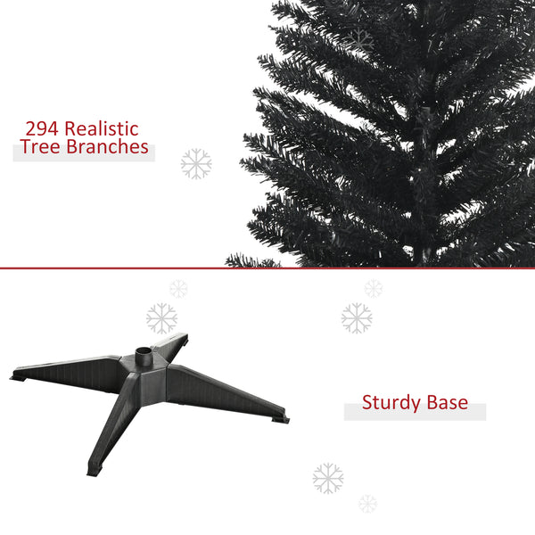 Sapin de Noël artificiel noir de 5 pieds en forme de crayon