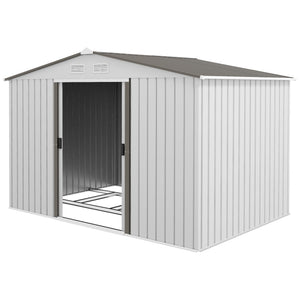 Garden shed with foundation kit, silver color