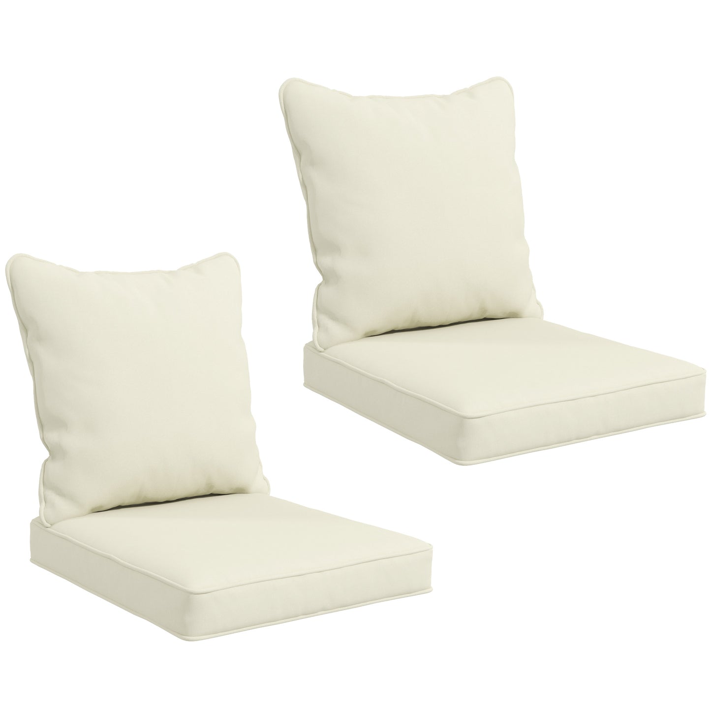 Lot de 4 Coussins pour chaise de patio, intérieur et extérieur, blanc crème