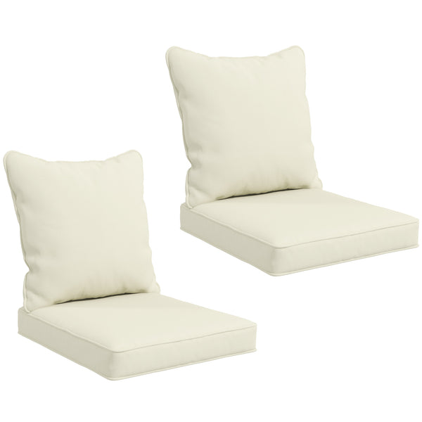 Lot de 4 Coussins pour chaise de patio, intérieur et extérieur, blanc crème