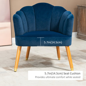 Fauteuils d'appoint avec assise rembourrée, accoudoirs et pieds en bois, bleu