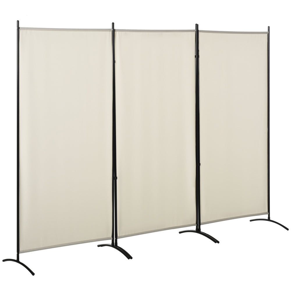 Cloison de séparation 3 panneaux pliante à double charnière, beige