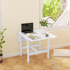 Table de cuisine à abattants de style campagnard pour petits espaces, blanche