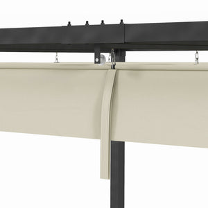 Pergola 10' x 7' avec auvent rétractable, blanc crème