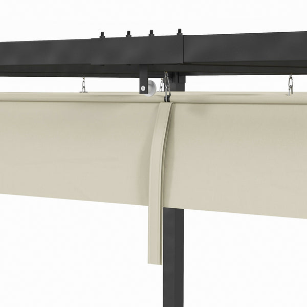 Pergola 10' x 7' avec auvent rétractable, blanc crème