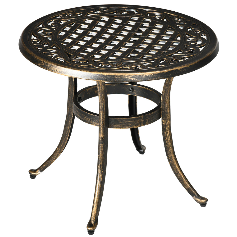 Table d'appoint ronde d'extérieur, couleur bronze