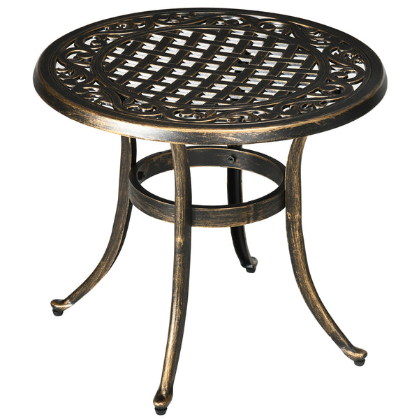 Table d'appoint ronde d'extérieur, couleur bronze