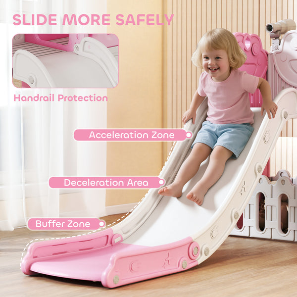 Toboggan 7 en 1 pour tout-petits, rose