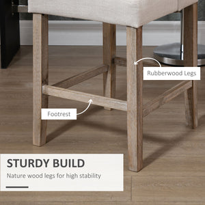 Modern upholstered and padded bar stools, beige