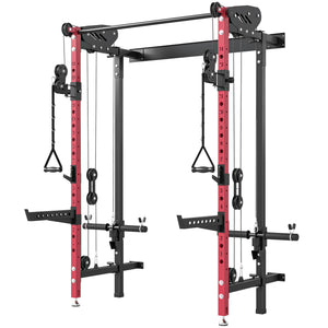 Cage de musculation pliable avec poulies, 1 540 lb