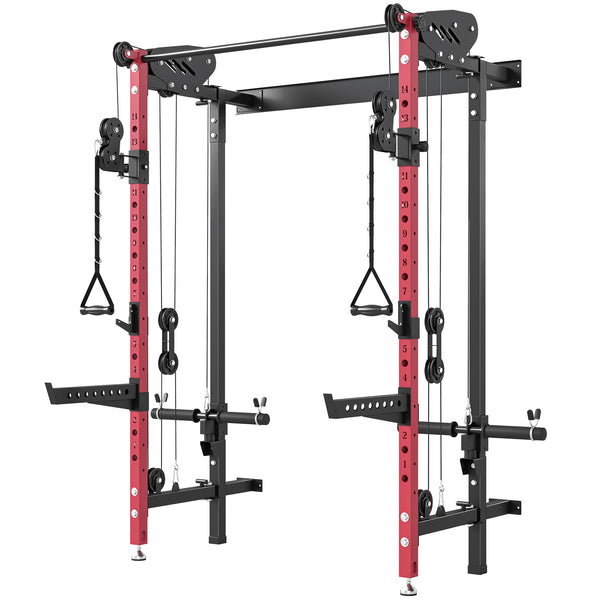 Cage de musculation pliable avec poulies, 1 540 lb