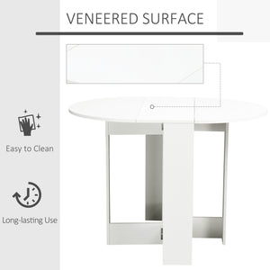 41" folding dining table for small spaces, white.
