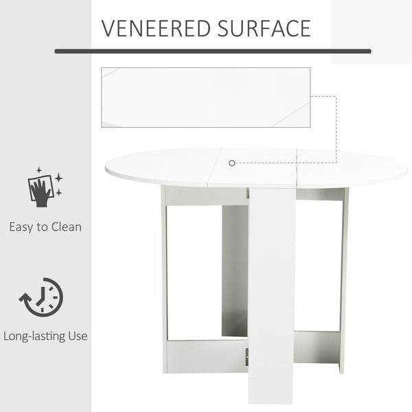 41" folding dining table for small spaces, white.
