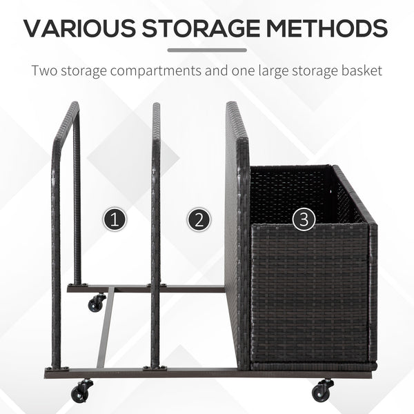 Rangement roulant pour piscine, marron