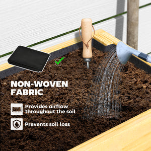 Jardinière surélevée avec étagère de rangement, revêtement de jardin pour terrasse, bois naturel