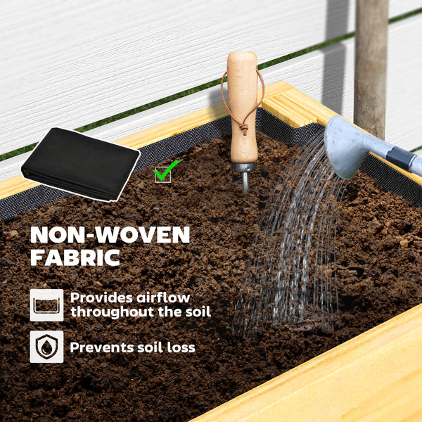 Jardinière surélevée avec étagère de rangement, revêtement de jardin pour terrasse, bois naturel