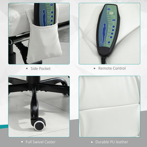 7-point vibrating massage chair with footrest, white