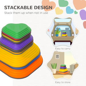 Lot de 11 pierres empilables antidérapantes pour enfants, en forme de cœur