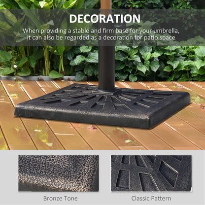 Base de parasol carrée d'extérieur en résine - Bronze
