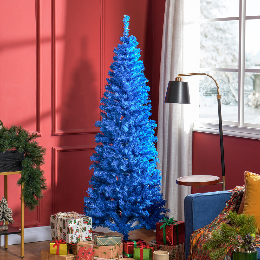 Sapin de Noël artificiel bleu de 6 pieds avec ouverture automatique