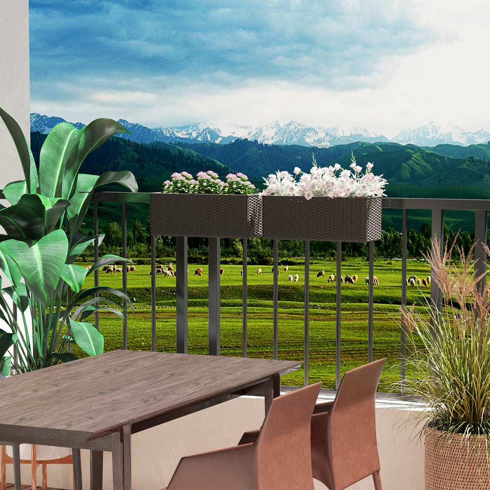 Lot de 2 pots de fleurs suspendus, marron