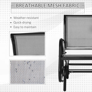 Fauteuil à bascule avec assise et dossier en tissu mesh respirant, gris