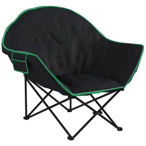 Chaise de camping pliable rembourrée en forme de soucoupe