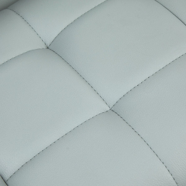 Set of 2 swivel bar stools in faux leather, grey