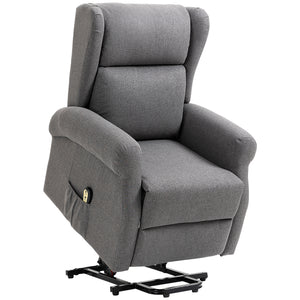 Fauteuil releveur inclinable électrique avec repose-pieds, gris