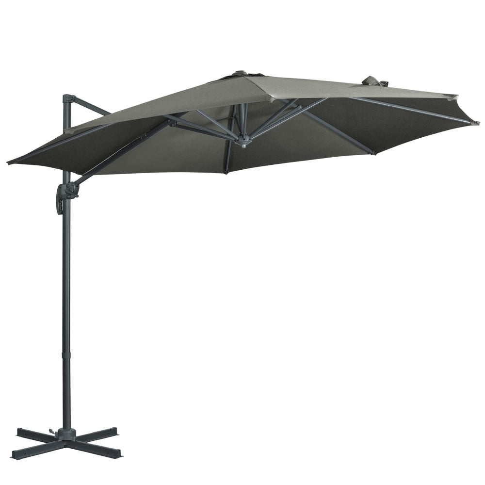 Parasol déporté de 9,6 pieds, gris