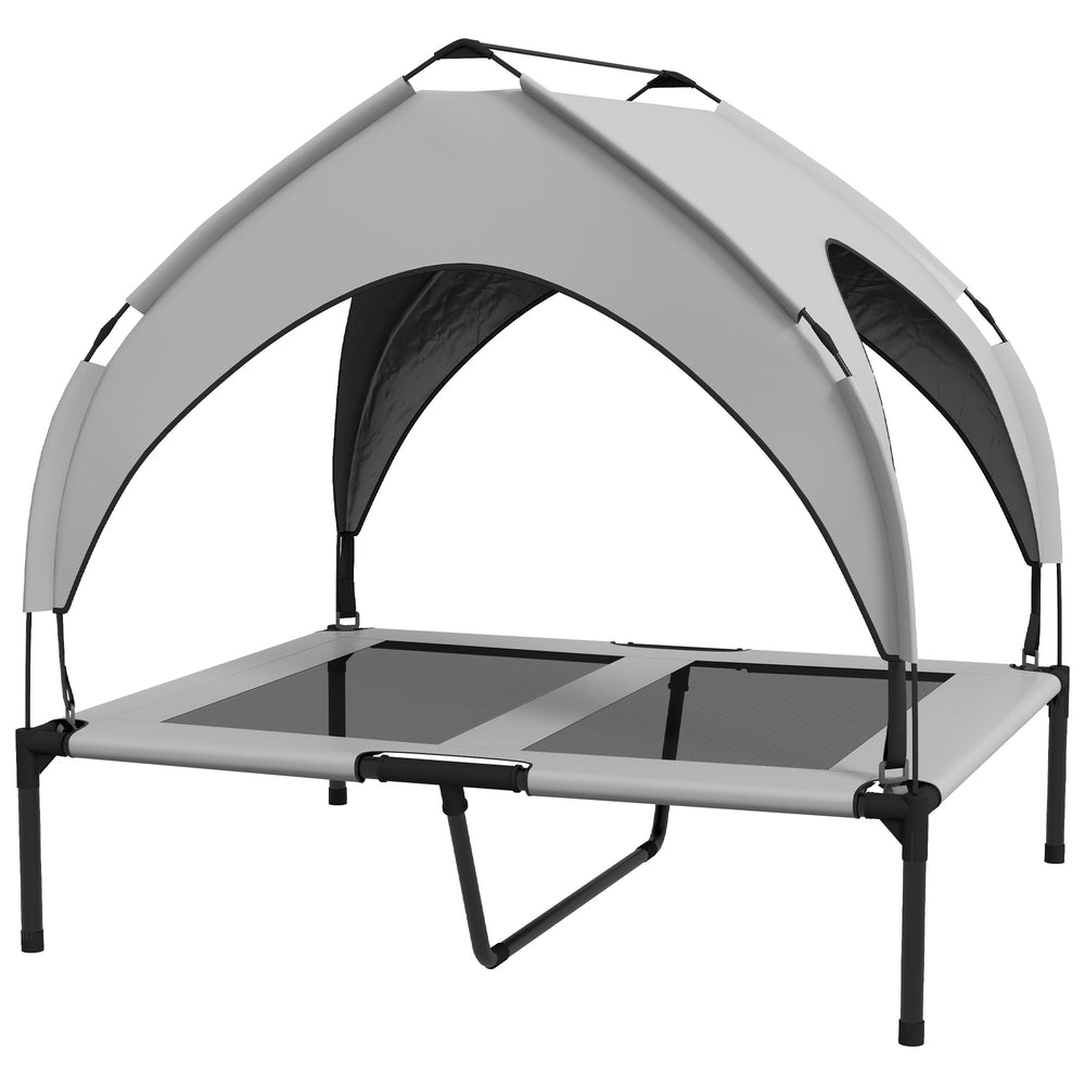 Lit surélevé rafraîchissant pour chien avec auvent en maille respirante lavable