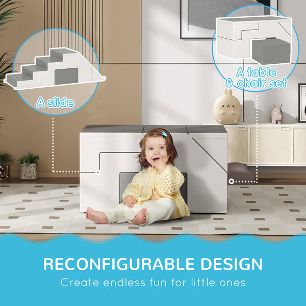 Ensemble de jeu 2 pièces en mousse pour enfants, gris clair