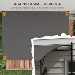 10 x 13 pergola with UV30+ protective fabric and steel frame, dark grey 