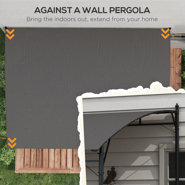 10 x 13 pergola with UV30+ protective fabric and steel frame, dark grey 