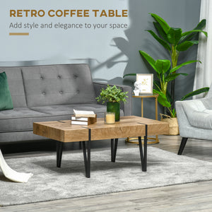 Table basse rustique rectangulaire avec pieds en épingle à cheveux