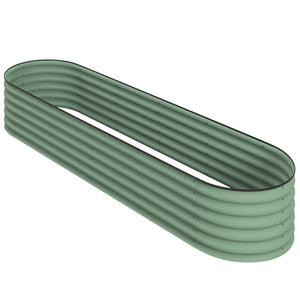 Jardinière surélevée en acier galvanisé avec bordure de sécurité, verte