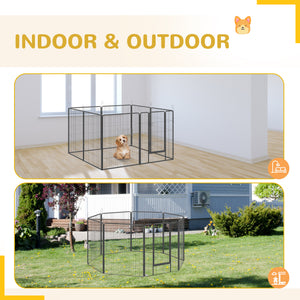 Heavy Duty 16-Panel Dog Park, Grey