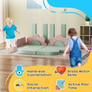 Jouets d'escalade 12 pièces avec piscine à balles (balles non incluses), vert