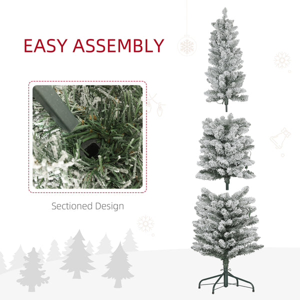 Sapin de Noël artificiel vert de 7 pieds pré-éclairé avec lumière LED blanc chaud