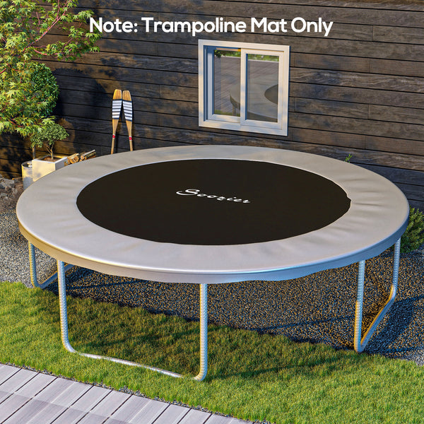 Soozier Trampoline Mat Replacement with Spring Pull Tool and 72 V-Hooks, Fits 12ft Trampoline, Using 5.5" Springs, Black