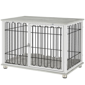 Meuble cage avec coussin lavable, gris