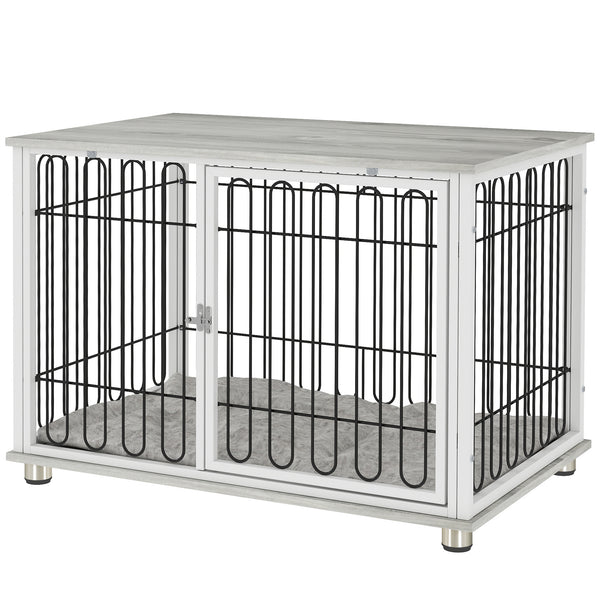 Meuble cage avec coussin lavable, gris