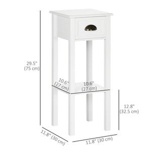 Lot de 2 tables d'appoints à 2 niveaux, blanche