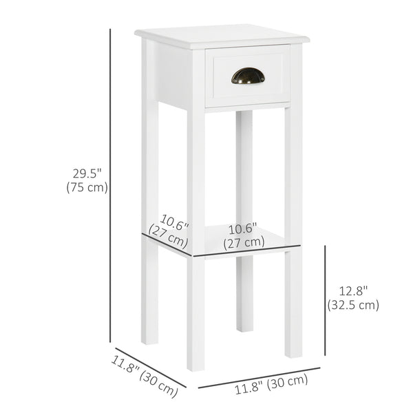 Lot de 2 tables d'appoints à 2 niveaux, blanche
